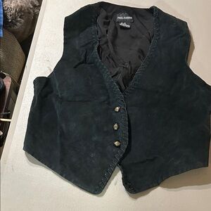 Suede Vest with Braided Detail and Buttons